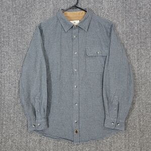 Legendary Whitetails Shirt Mens M Gray Buck Camp Flannel Long Sleeve Button Up